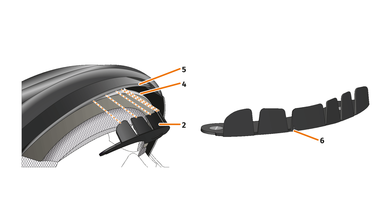 Helmet adapter with tabs